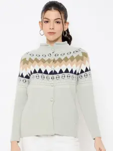 Duke Women Self Design Front-Open Sweater