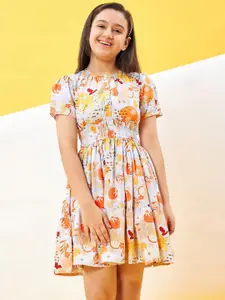 Stylo Bug Girls Printed Fit & Flare Dress