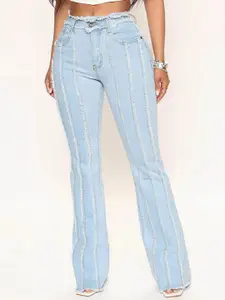 The Roadster Lifestyle Co. Women Striped Cotton Slim-Fit Jeans