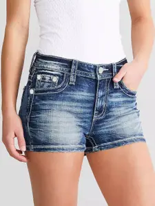 The Roadster Lifestyle Co Women Slim Fit Mid-Rise Cotton Shorts
