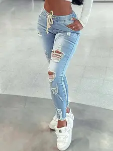 The Roadster Lifestyle Co Women Cotton Slim-Fit Mid-Rise Jeans