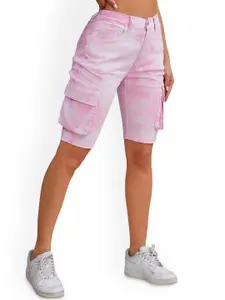 The Roadster Lifestyle Co Women Slim Fit Cotton Mid-Rise Shorts