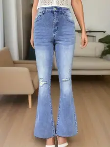 The Roadster Lifestyle Co Women Cotton Wide Leg Mid-Rise Jeans