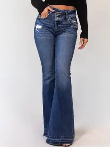 The Roadster Lifestyle Co Women Cotton Wide Leg Mid-Rise Jeans