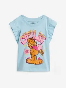 The Souled Store Print Flutter Sleeve Cotton Top