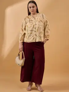 all about you Women Plus Size Printed Cotton Shirt Style Top