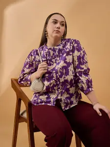 all about you Women Plus Size Printed Cotton Shirt Style Top