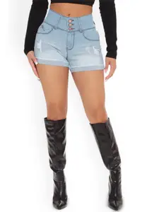The Roadster Lifestyle Co. Women Slim Fit Cotton Denim Shorts