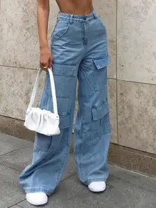 The Roadster Lifestyle Co. Women Cotton Wide Leg High-Rise Jeans