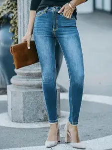 The Roadster Lifestyle Co Women Cotton Slim-Fit Mid-Rise Jeans