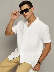 The Roadster Lifestyle Co. Men Premium Cuban Collar Textured Casual Shirt