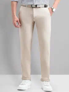 AD By Arvind Men Cotton Mid-Rise Flat-Front Slim Fit Chinos Trousers