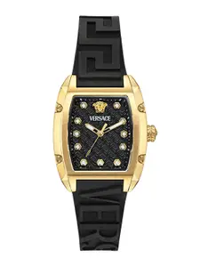 Versace Women Embellished Rectangular Dial Bracelet Style Straps Analogue Watch VE8K00324