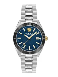 Versace Men Printed Dial & Stainless Steel Bracelet Style Straps Analogue Watch VE8E00324