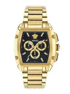 Versace Men Dominus Dial & Stainless Steel Bracelet Style Straps Analogue Watch VE6H00824