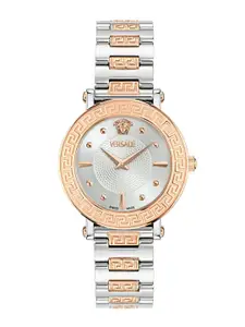 Versace Women Embellished Dial & Stainless Steel Straps Analogue Watch VE9C00624