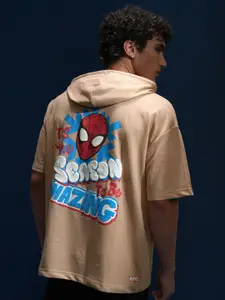 HIGHLANDER Marvel Spider-Man Men Oversized Drop Shoulder Hooded Sweatshirt