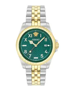 Versace Men Anteo Textured Dial & Bracelet Style Straps Analogue Watch VE9H00524