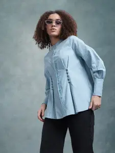 The Roadster Lifestyle Co. Classic Pleated Volume Sleeve Pure Cotton Casual Shirt