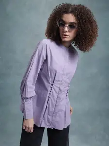 The Roadster Lifestyle Co. Classic Pleated Volume Sleeve Pure Cotton Casual Shirt