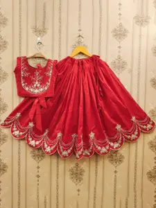 JOVK DESIGN Girls Dyed Tie and Dye Ready to Wear Lehenga &