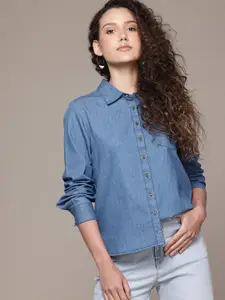 The Roadster Lifestyle Co. Classic Pure Cotton Denim Casual Shirt