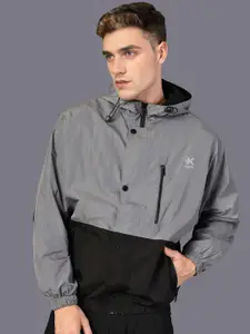 HRX by Hrithik Roshan Men Hooded Colourblocked Casual Windcheater Sporty Jacket