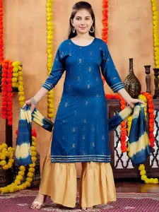 Aarika Girls Printed Thread Work Kurta