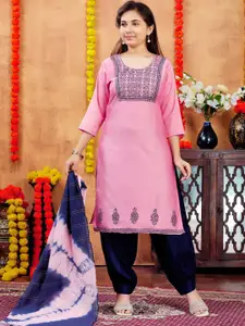 Aarika Girls Floral Mirror Work Kurta