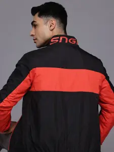 HRX by Hrithik Roshan Typography Colourblocked Sporty Jacket