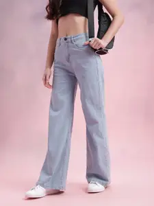 DressBerry Women Mid-Rise Wide Leg Stretchable Jeans