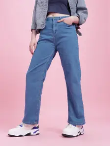 DressBerry Women Straight Fit High-Rise Stretchable Jeans