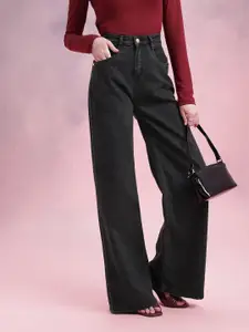 DressBerry Women Mid-Rise Wide Leg Stretchable Jeans