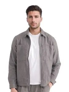RARE RABBIT Men Spread Collar Solid Casual Tailored Jacket
