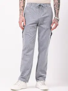 British Club Men Smart Straight Fit Low-Rise Cargos Trousers