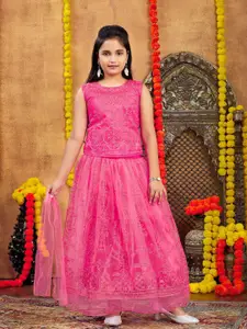 Aarika Girls Embellished Ready to Wear Lehenga & Blouse With Dupatta