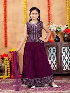 Aarika Girls Embellished Ready to Wear Lehenga & Blouse With Dupatta