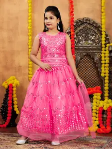 Aarika Girls Embellished Ready to Wear Lehenga & Blouse With Dupatta