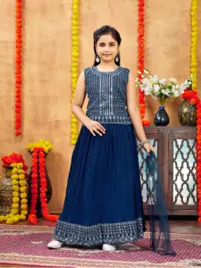 Aarika Girls Embellished Ready to Wear Lehenga & Blouse With Dupatta