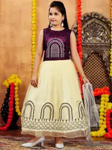 Aarika Girls Embroidered Thread Work Ready to Wear Lehenga & Blouse With Dupatta