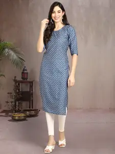7Threads Women Ethnic Motifs Printed Floral Crepe Kurta