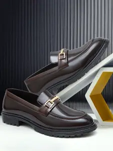 SHUAN Men Round Toe Formal Slip-Ons