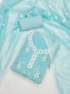 KALINI Floral Embroidered Beads And Stones Unstitched Dress Material