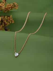 VANBELLE Rose Gold-Plated 925 Sterling Silver CZ Studded Necklace