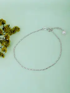 VANBELLE Rhodium-Plated 925 Sterling Silver Pearls Anklet