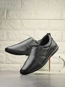 Mactree Men Leather Formal Slip-Ons