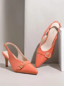 Kenneth Cole Slim Heeled Sandals with Buckle Detail