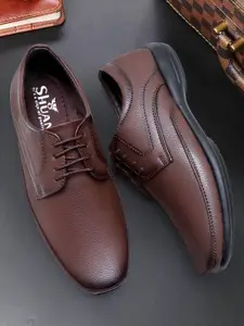 SHUAN Men Textured Lace-Ups Formal Derbys