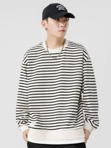 HERE&NOW Men Striped Sweatshirt
