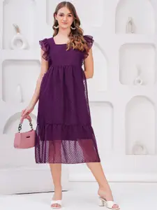 BAESD Women Georgette Fit & Flare Midi Dress